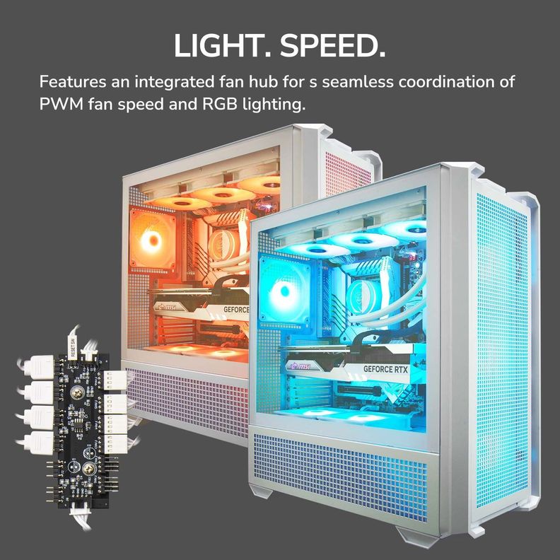 Gabinete Gamers Cougar Mx600 Rgb White 4 Fans Incluidos Argb-6