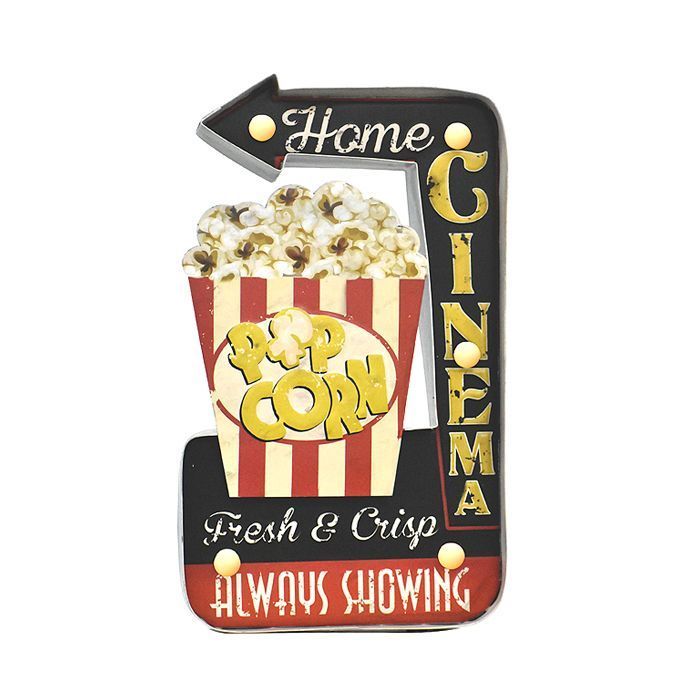 LETRERO VINTAGE LED HOME CINEMA (40 x 50 x 24 cms.)-0