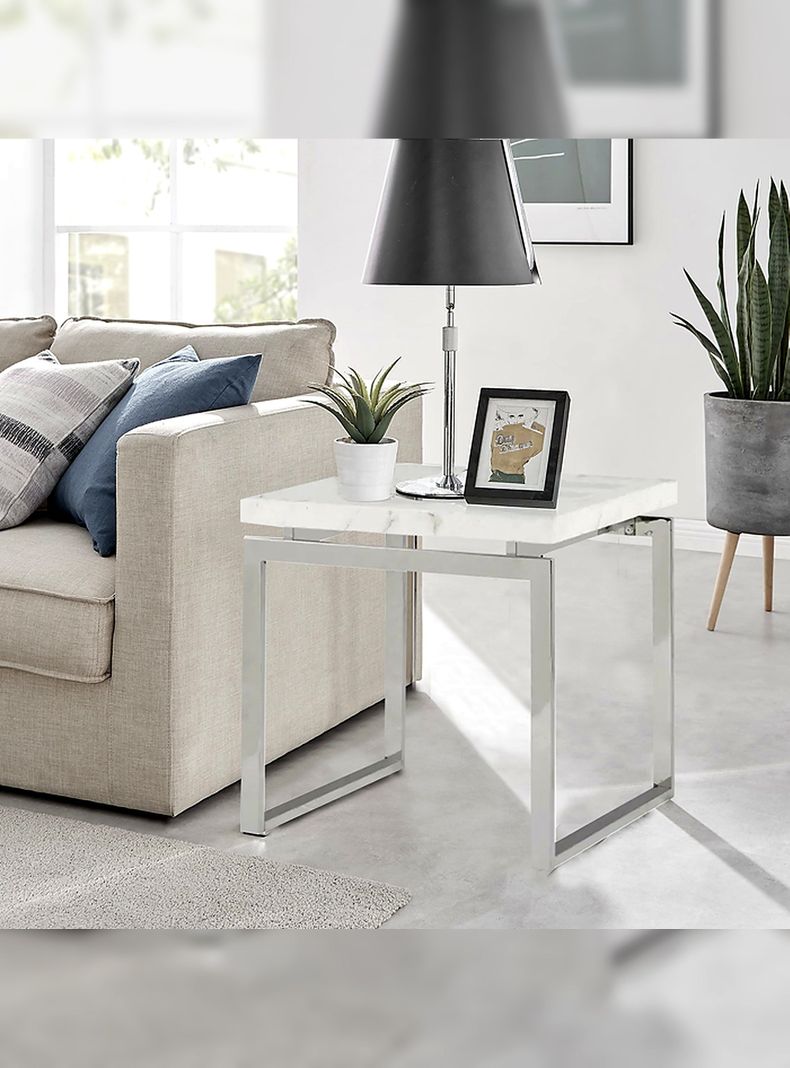 Mesa Lateral Marmol White