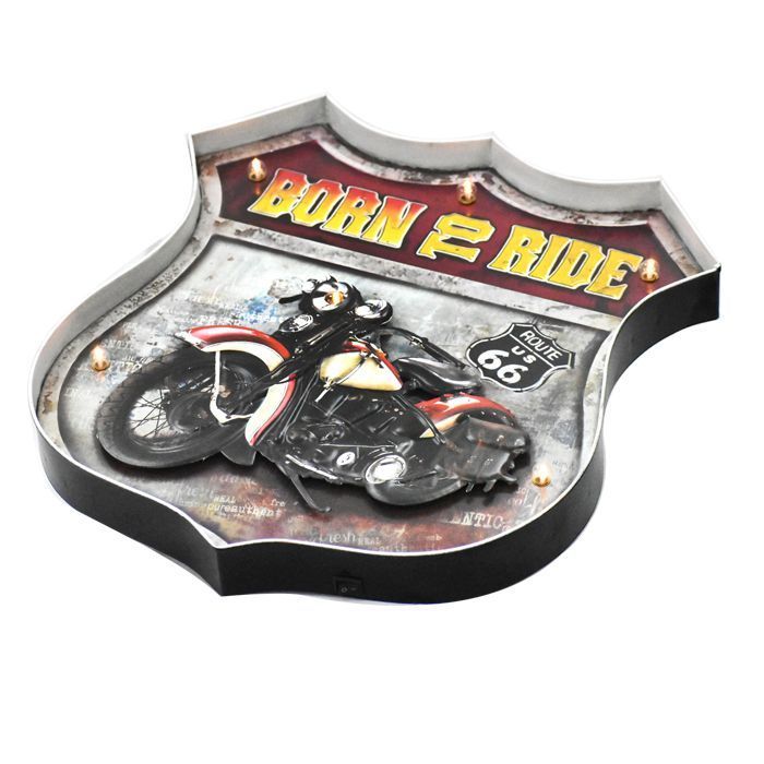 LETRERO VINTAGE LED BORN TO RIDE (42 x 5 x 46 cms.)-0