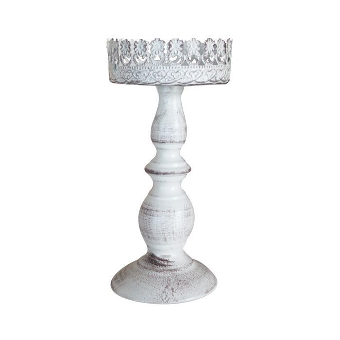 CANDELABRO 1V PROVENZAL 22CM Blanco