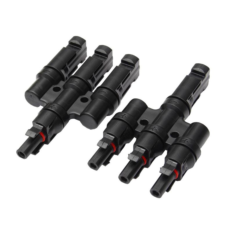 Conector Mc4 Triple (3 En 1) Par Macho/hembra Panel Solar Negro [ 1 ]