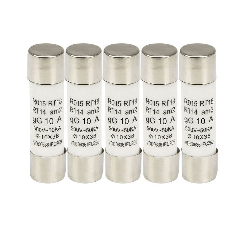 Pack 5 Fusibles 10a 10x38mm Soliot Blanco