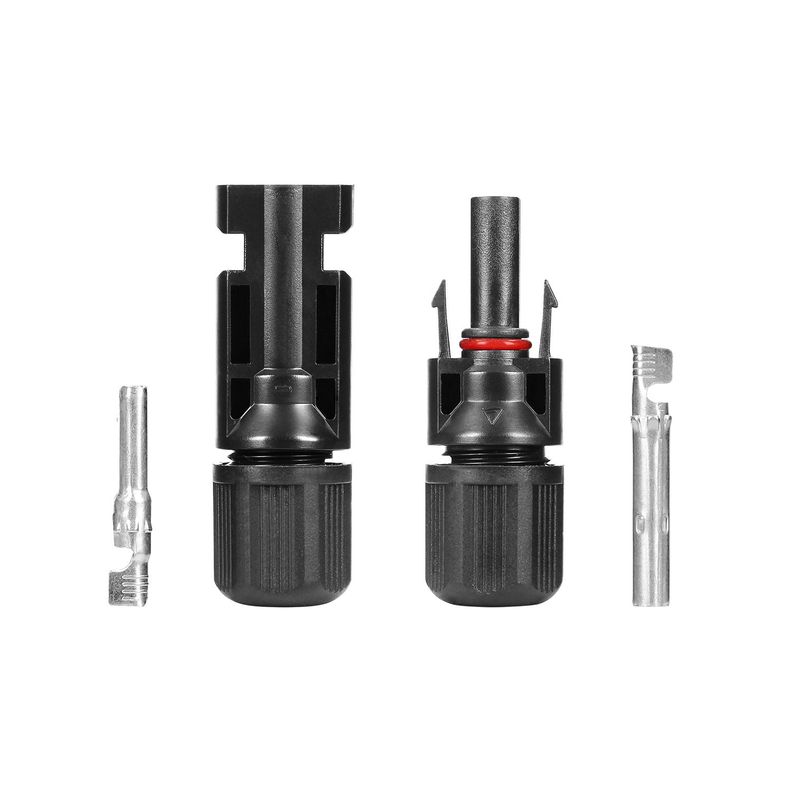 Par Conector Mc4 Macho Hembra Negro [ 1 ]