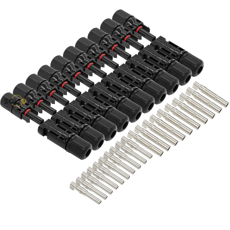 10 Pares Conector Mc4 Macho Hembra Negro [ 1 ]