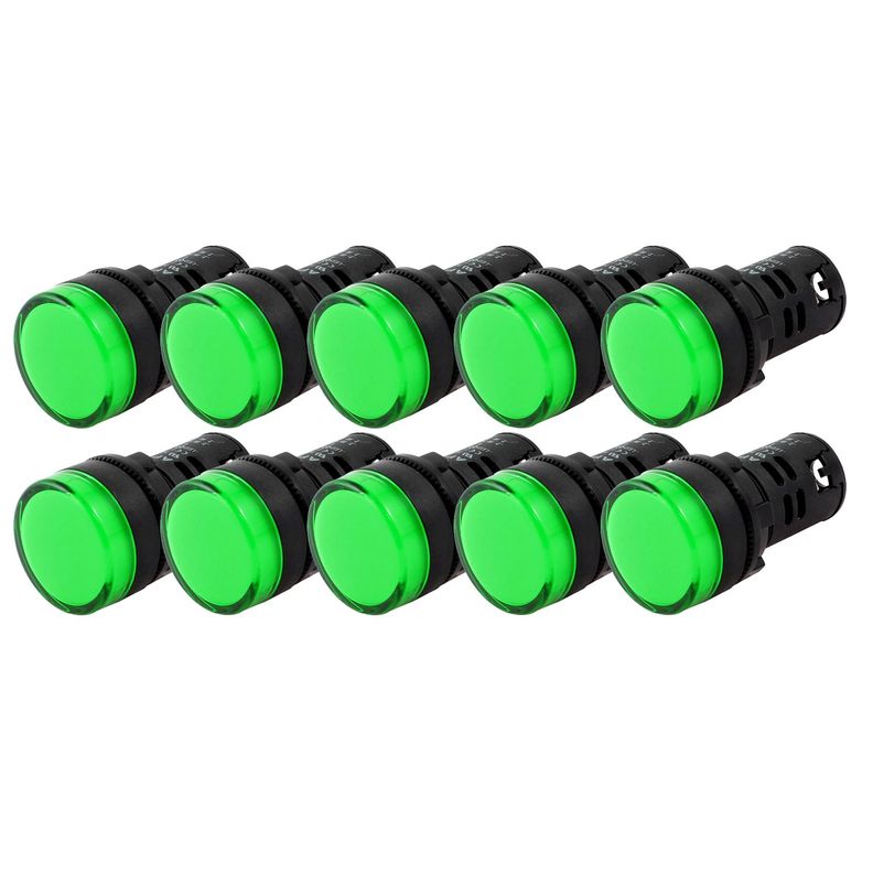Luz Piloto Led Verde 22mm 220v Pack 10 Unidades Verde [ 300 ]