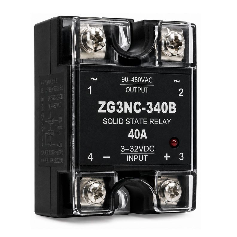 Rele Estado Solido 40A 250V 3 a 32 VDC 90 a 480 VA Negro [ 1 ] 00