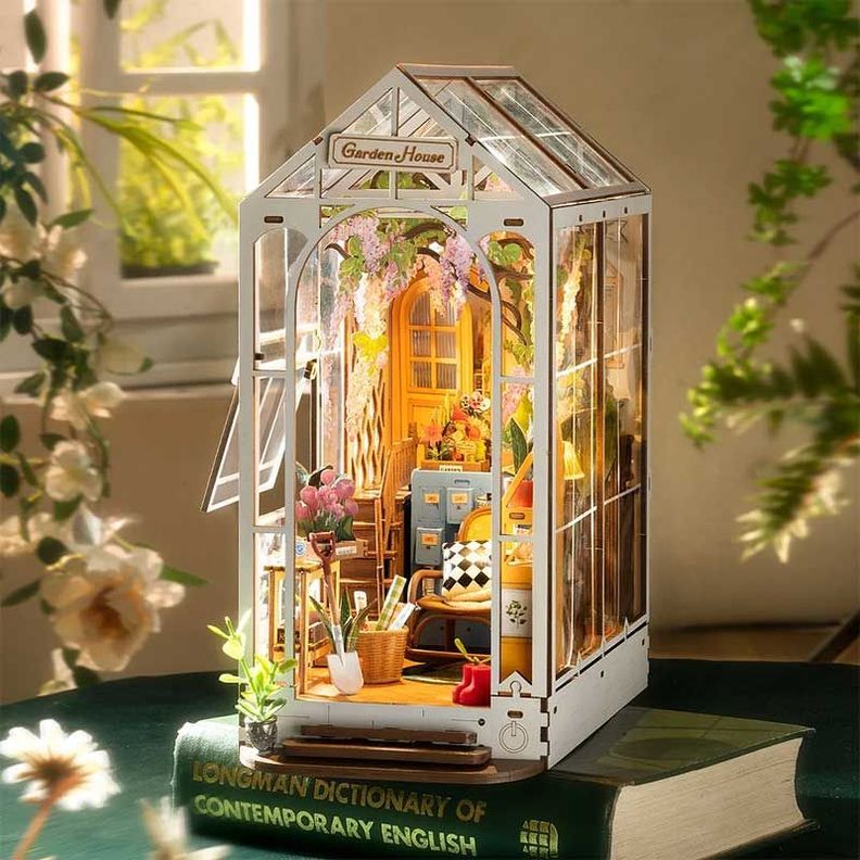 Separador de Libros Puzzle 3D de Madera Garden House - Robotime-4