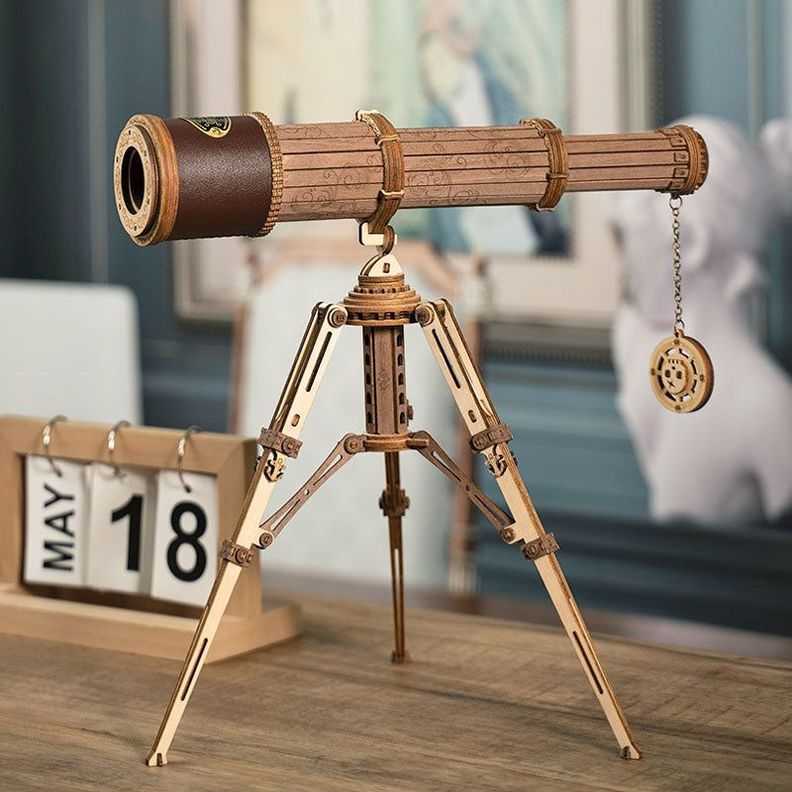 Puzzle 3D de Madera Telescopio Clásico – ROKR-1