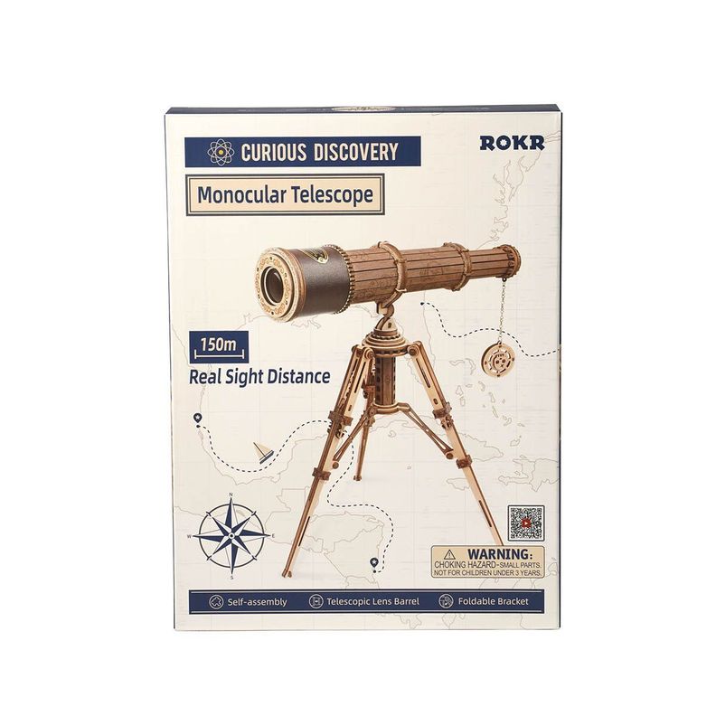 Puzzle 3D de Madera Telescopio Clásico – ROKR-2