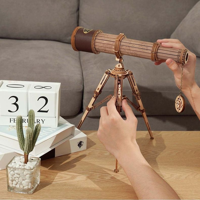 Puzzle 3D de Madera Telescopio Clásico – ROKR-4