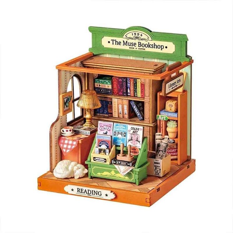 Casa Miniatura DIY - Librería The Muse | Puzzle 3D Robotime-0
