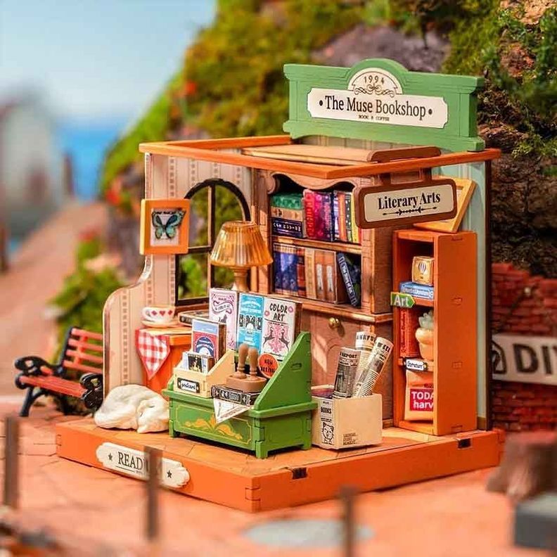 Casa Miniatura DIY - Librería The Muse | Puzzle 3D Robotime-3
