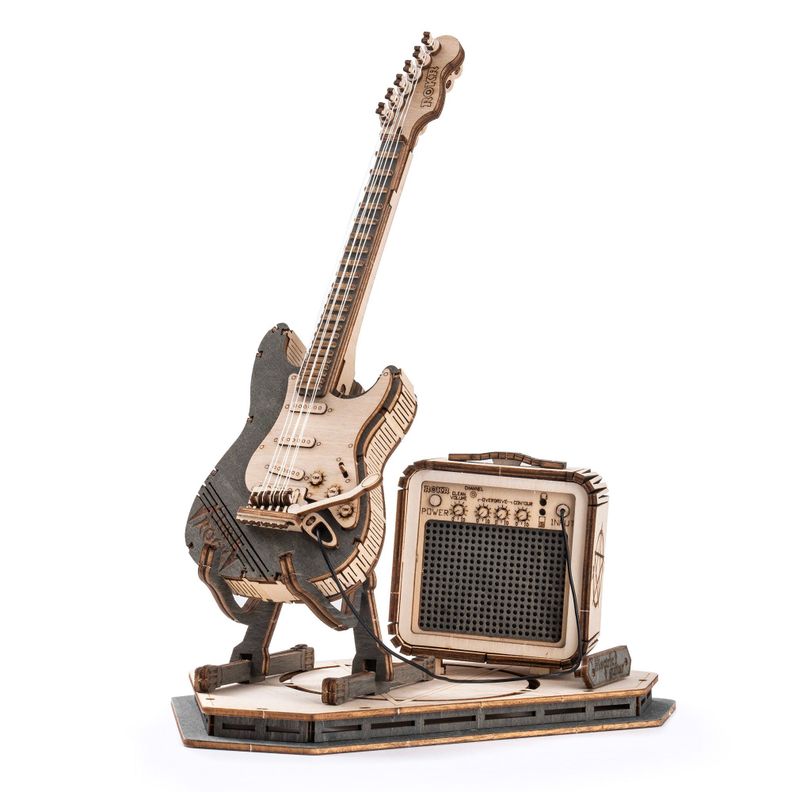 Puzzle 3D Guitarra Eléctrica de Madera Robotime-1