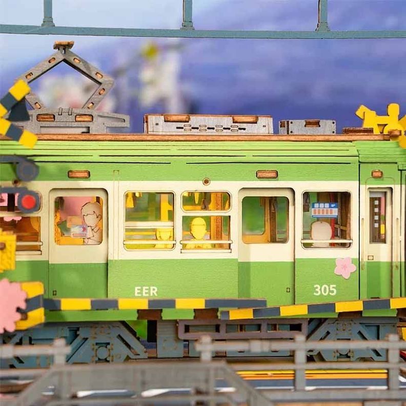 Tranvía Sakura Journey - Puzzle 3D de Madera Robotime Rolife-4
