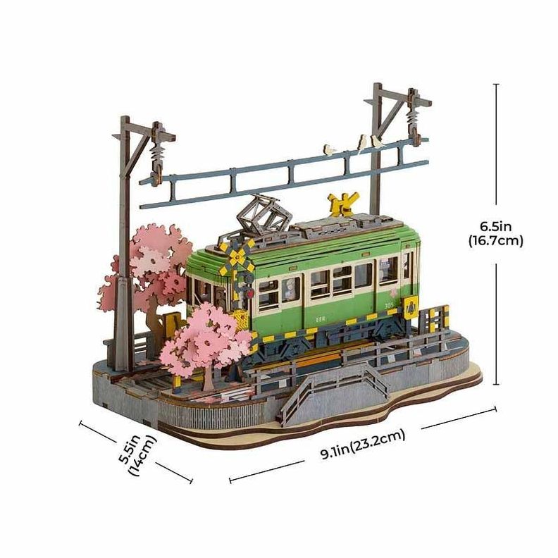 Tranvía Sakura Journey - Puzzle 3D de Madera Robotime Rolife-6