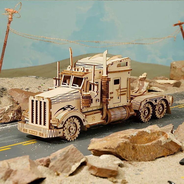Puzzle 3D Camión de Carga Heavy Truck de Madera Robotime-4