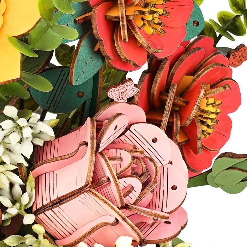 Caja de Flores de Madera - Puzzle 3D Decorativo-7