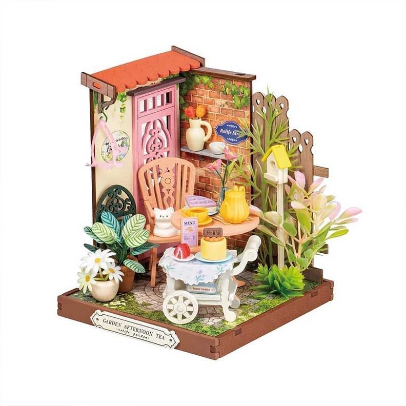 Puzzle 3D de Madera Fancy Tea Yard - Casa Miniatura de Robotime Rolife-0