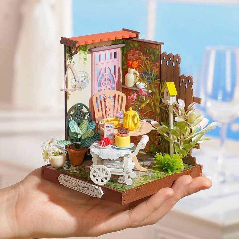 Puzzle 3D de Madera Fancy Tea Yard - Casa Miniatura de Robotime Rolife-1