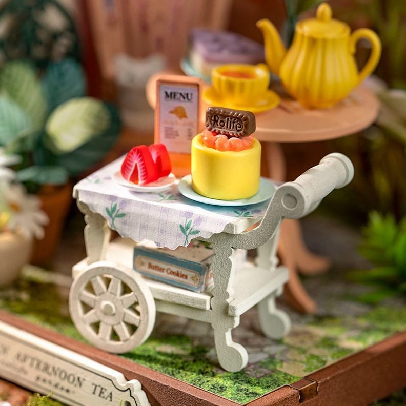Puzzle 3D de Madera Fancy Tea Yard - Casa Miniatura de Robotime Rolife-2