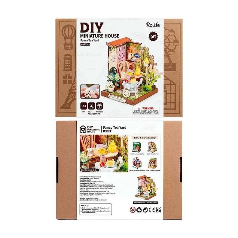 Puzzle 3D de Madera Fancy Tea Yard - Casa Miniatura de Robotime Rolife-3