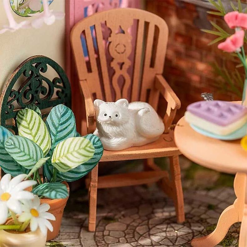 Puzzle 3D de Madera Fancy Tea Yard - Casa Miniatura de Robotime Rolife-4