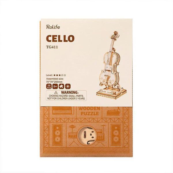 Puzzle 3D Cello de Madera Robotime-0