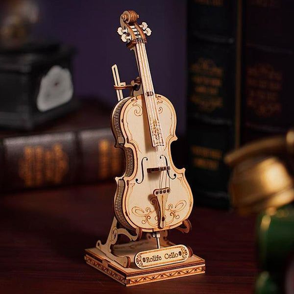 Puzzle 3D Cello de Madera Robotime-2