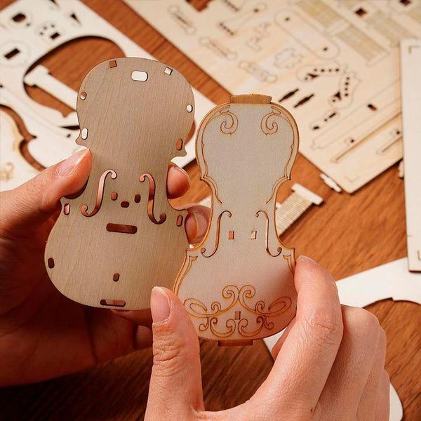 Puzzle 3D Cello de Madera Robotime-4
