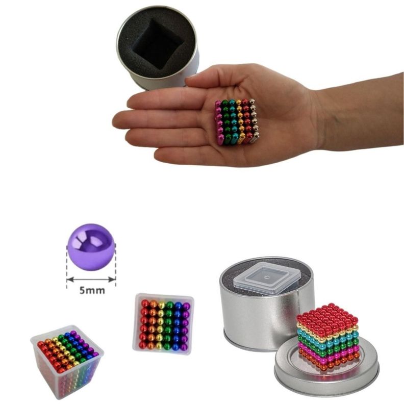 Cubo esferas magneticas 216 bolitas imanes armables multicolor -2