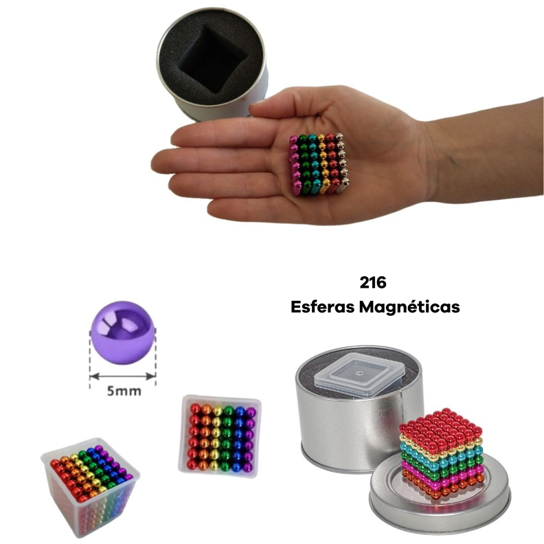 Cubo esferas magneticas 216 bolitas imanes armables multicolor -1