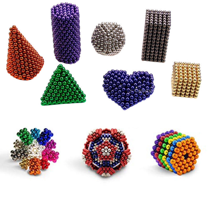 Cubo esferas magneticas 216 bolitas imanes armables multicolor -4