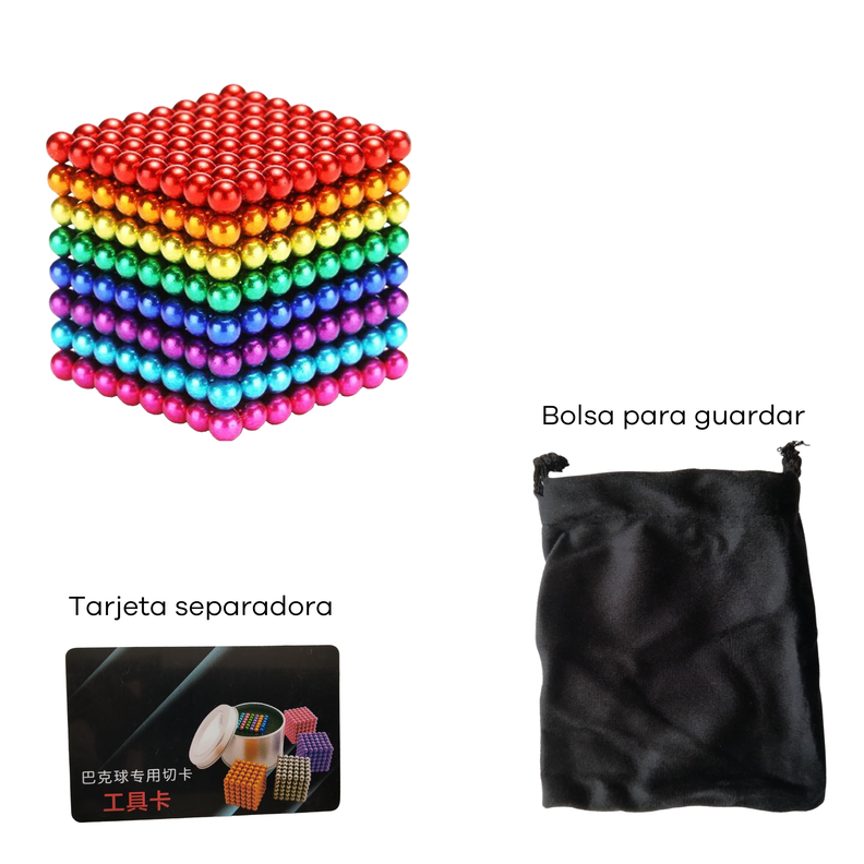 Cubo esferas magneticas 216 bolitas imanes armables multicolor -3