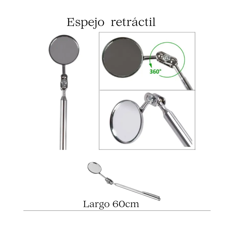 Bandeja magnetica 3 piezas espejo varilla herramientas para tornillos-2