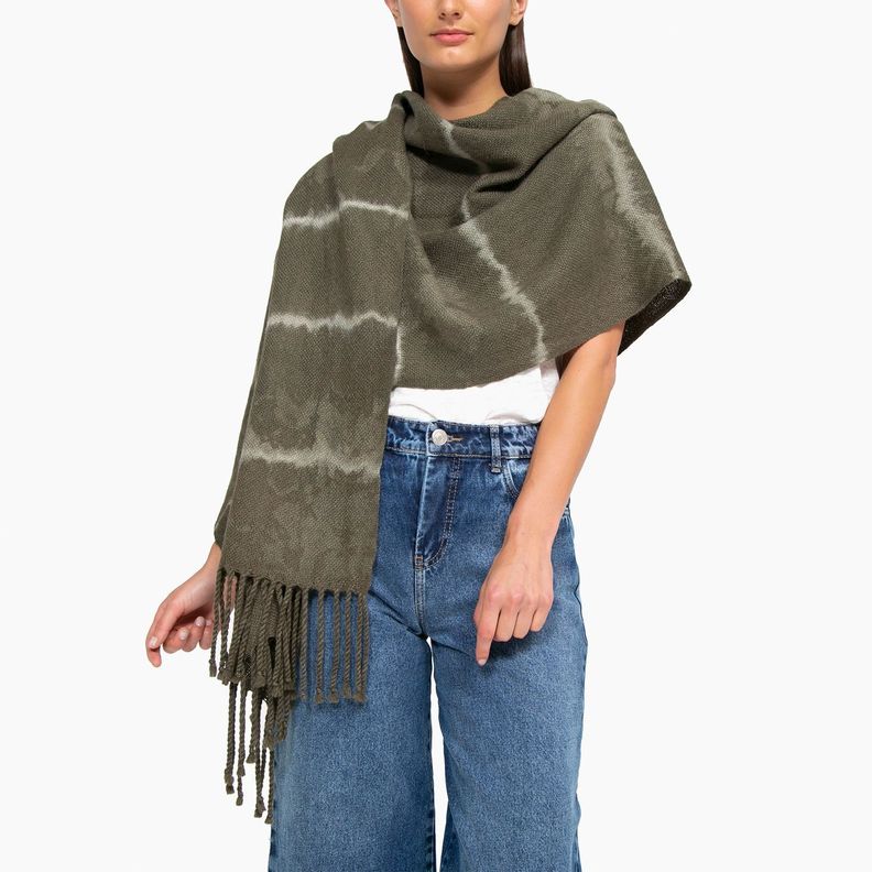 Echarpe de Alpaca con Flecos Teñido-1