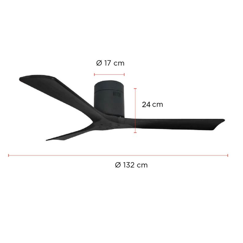 Ventilador de Techo Boston Negro 52” PRIMATERM-1