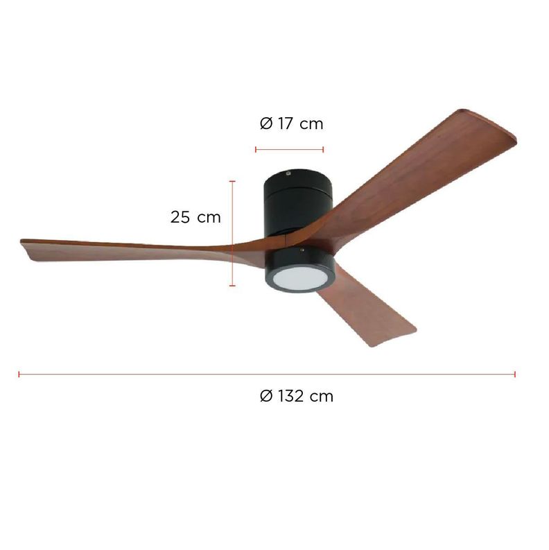Ventilador de Techo Oslo Café con Iluminación Led 3 Colores 52” PRIMATERM-1