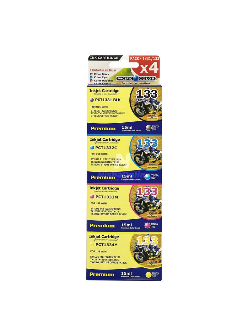 Pack 4 Tintas Alternativas 133 Epson T22 T12 TX120-0