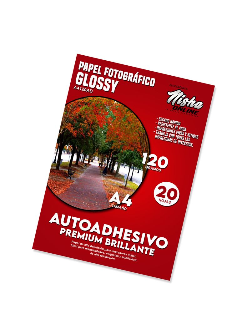 Papel Fotográfico Premium Adhesivo Glossy A4 20 Hj-1