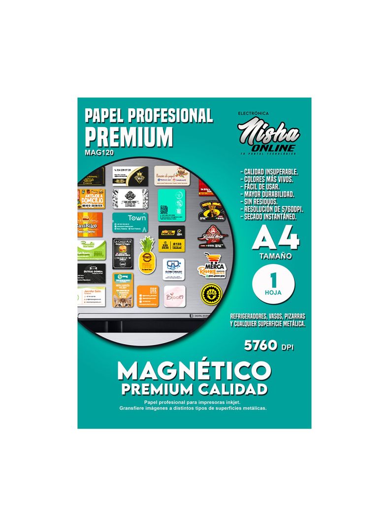 Papel Fotográfico Glossy Magnético A4 1 Hoja 5760 Dpi-0
