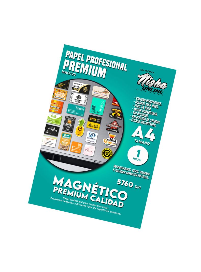 Papel Fotográfico Glossy Magnético A4 1 Hoja 5760 Dpi-1