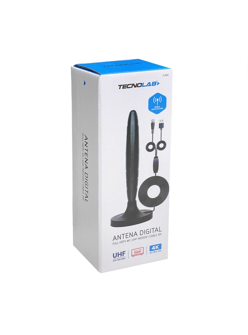 Antena Digital Full HD 4K 25dB Con Amplificador Tecnolab TL631-4