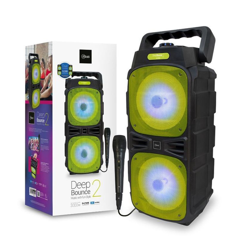 Parlante Bluetooth Mlab 8905 Karaoke Deep Bounce 2 Mic Con Cable-3