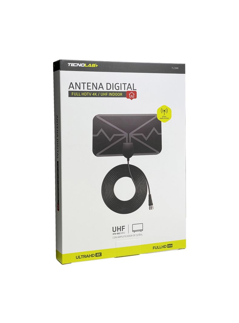 Antena Digital Full Hdtv 4K 25dB Con Amplificador Tecnolab TL588-4