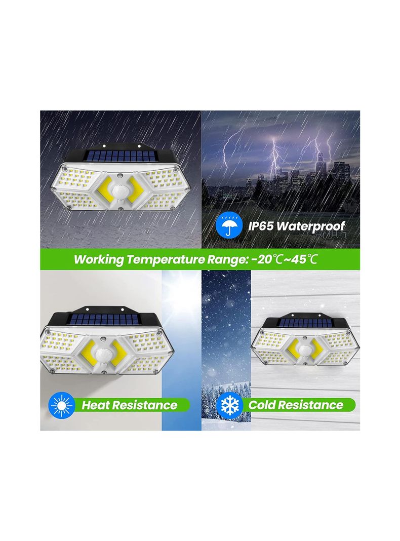 Foco Aplique Solar De 124 Led Con Sensor De Movimiento-4