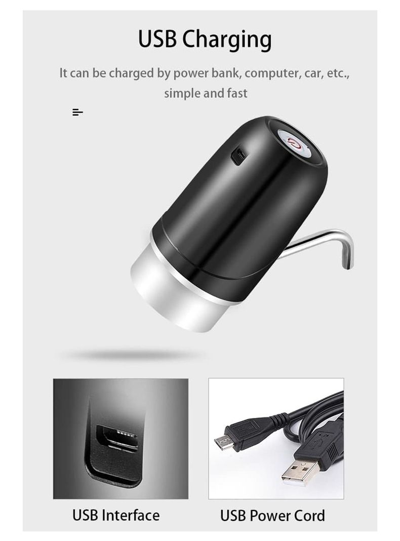 Dispensador Bomba De Agua Recargable Usb Apto Para Botellones-1