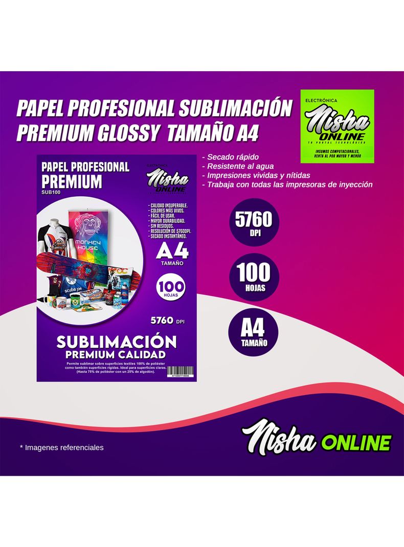 Pack 100 Hojas Papel Profesional Sublimacion A4-2