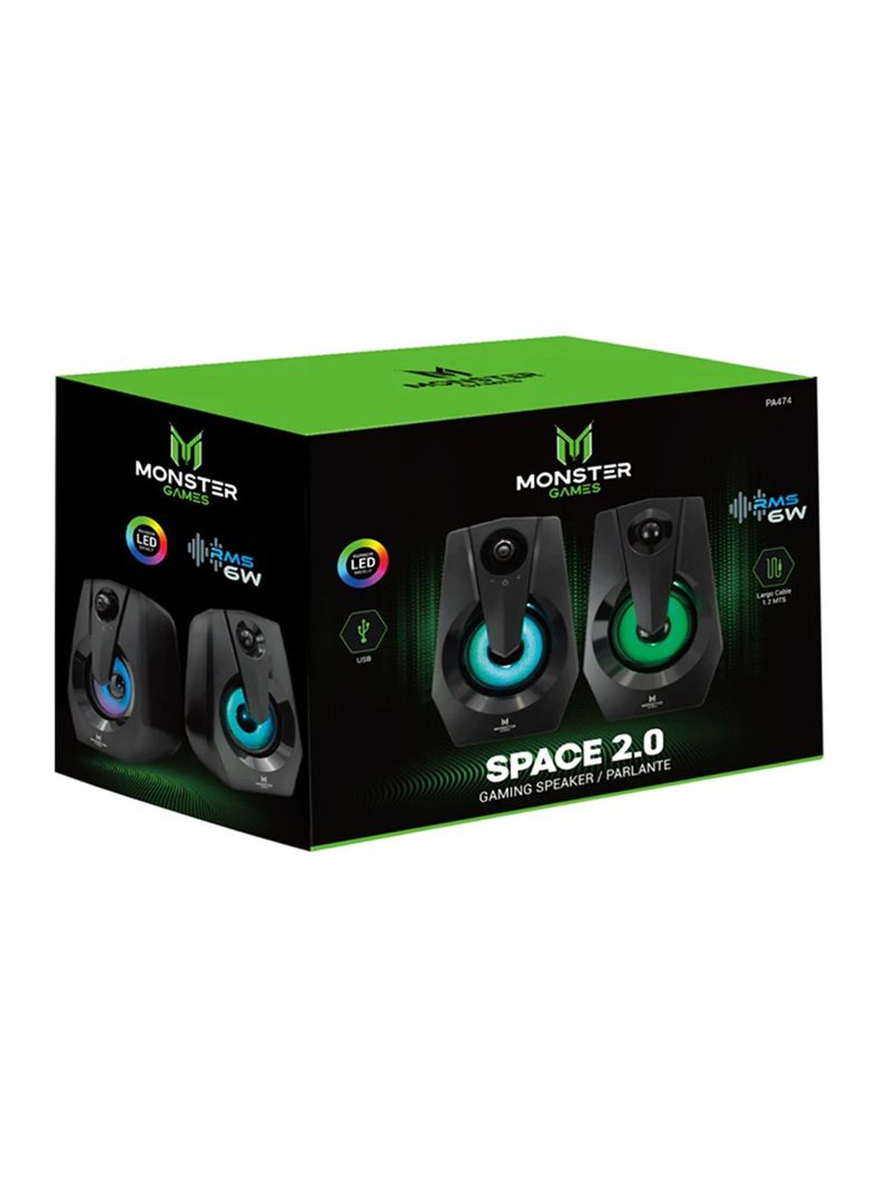 Parlante Pc Gamer Led Rgb Monster Space 2.0-3