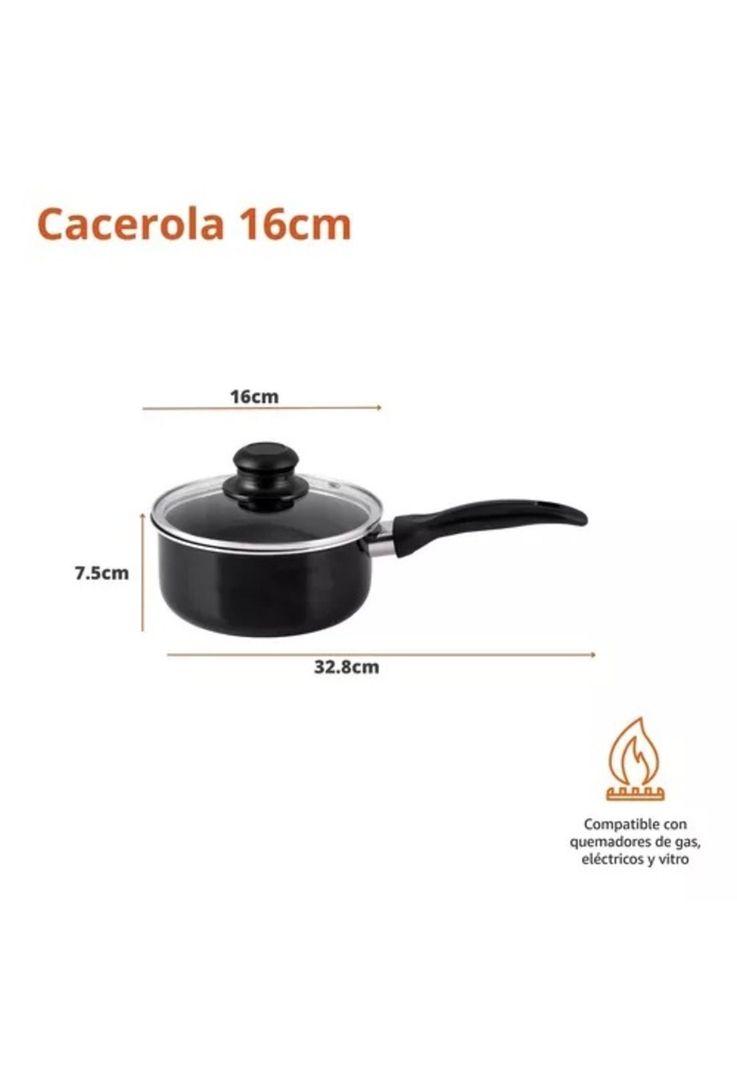Bateria Cocina 12 Piezas Begônia Teflon Antiadherente plata-6
